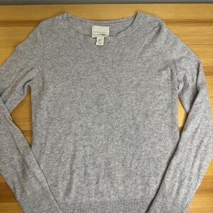 Cynthia Rowley Cashmere Sweater - Size Large L Gray Heather 100% 2 Ply Cashmere